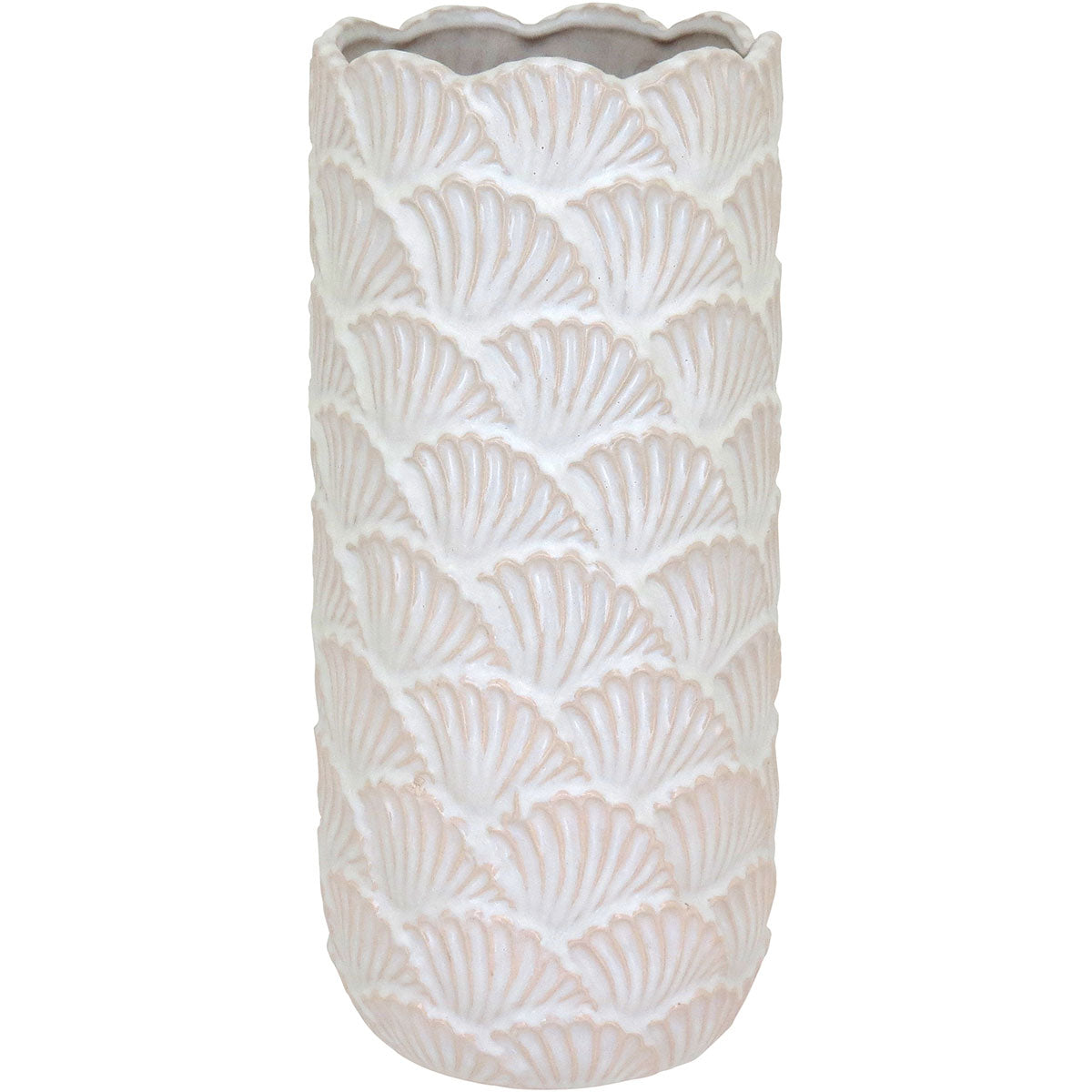 Vaso de Cerâmica Beige 33x15cm para Flores - Elegante e Durável