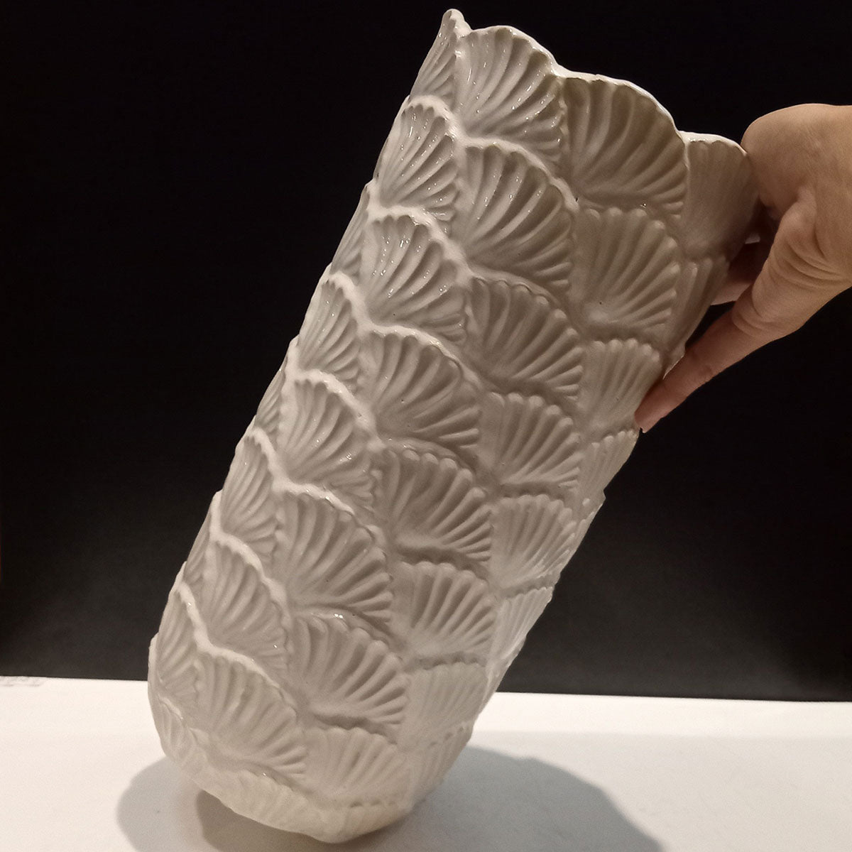 Vaso de Cerâmica Beige 33x15cm para Flores - Elegante e Durável