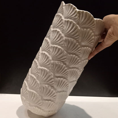 Vaso de Cerâmica Beige 33x15cm para Flores - Elegante e Durável