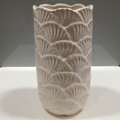 Vaso de Cerâmica Bege 26x14cm - Decoração para Flores e Ambiente