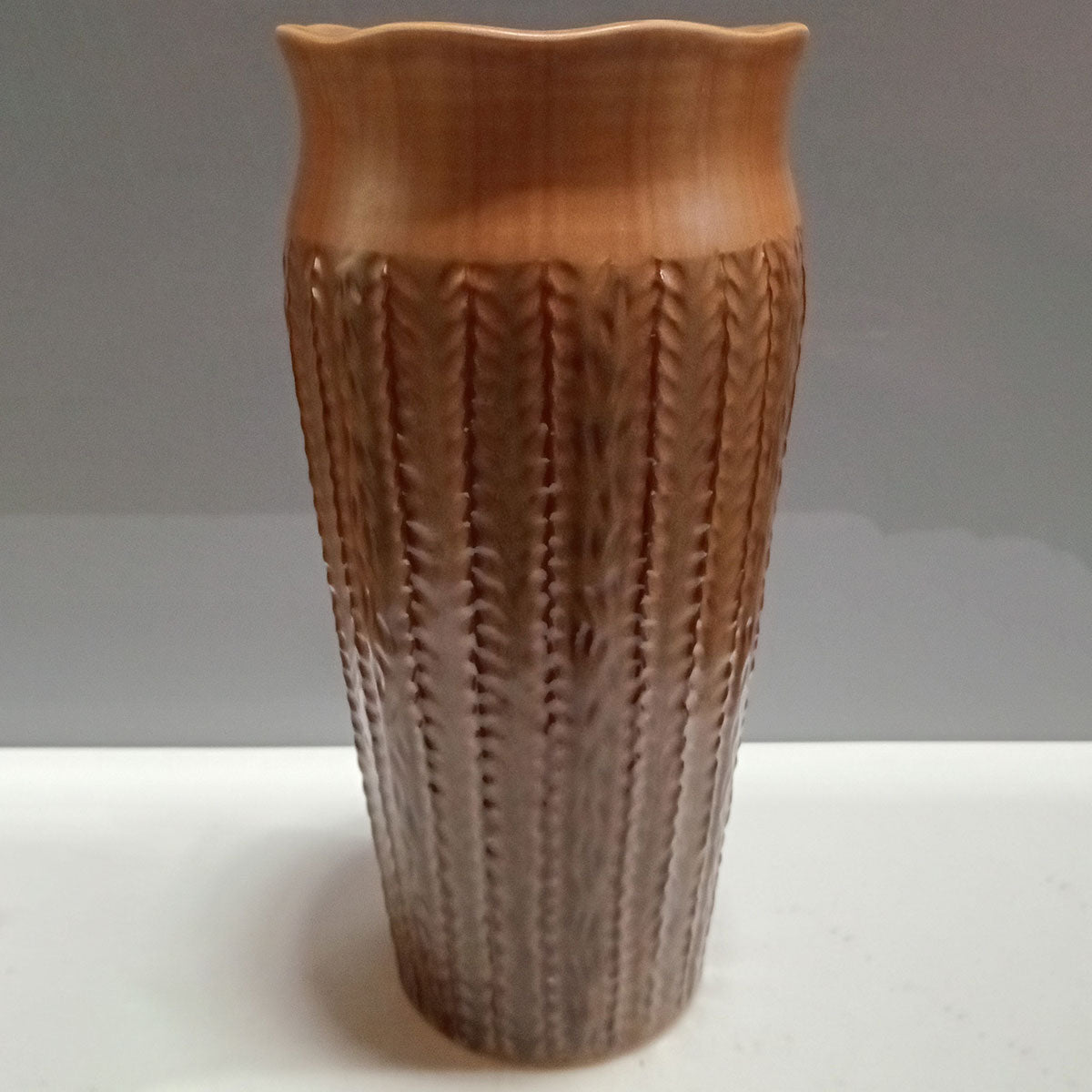 Vaso de Cerâmica Marrom 33x16cm para Decoração de Flores