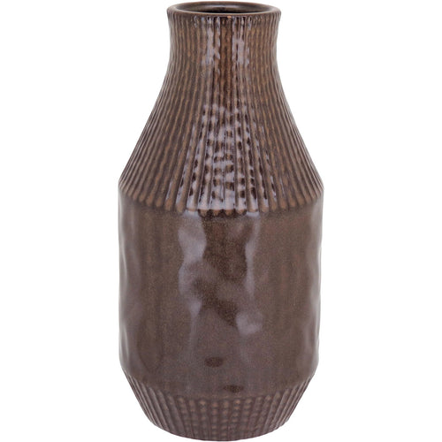 Vaso de Cerâmica Marrom 29x14cm para Decoração de Ambientes