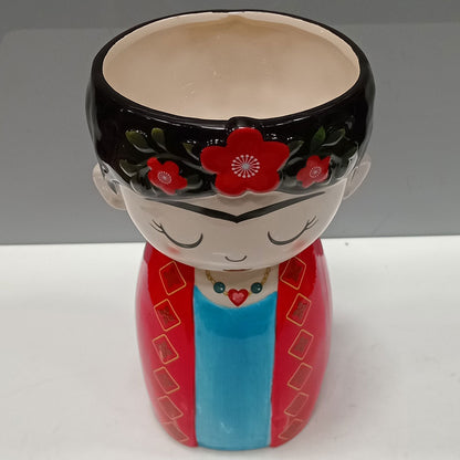 Cachepô de Cerâmica Multicolorido 21x13x13cm para Plantas