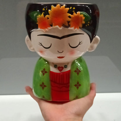 Cachepô de Cerâmica Multicolorido 17x13cm para Plantas