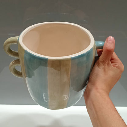 Cachepô Cerâmica Azul 15x22cm - Decoração para Plantas