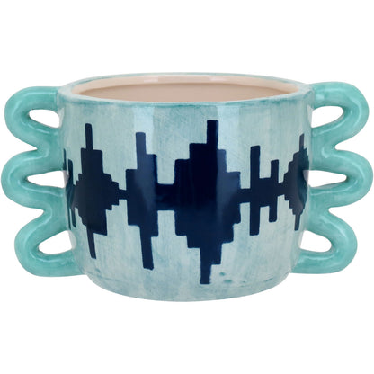 Cachepô de Cerâmica Verde 10x19cm - Cachepot Decorativo para Plantas