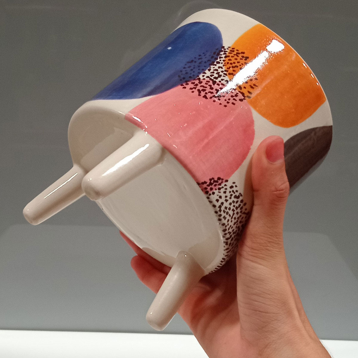 Cachepô de Cerâmica Multicolorido 15x13cm para Plantas