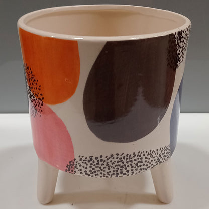 Cachepô de Cerâmica Multicolorido 15x13cm para Plantas