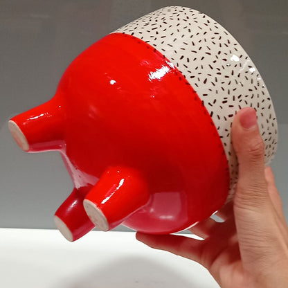 Cachepô Cerâmica Vermelho 15x15,5cm para Plantas - Decoração Elegante