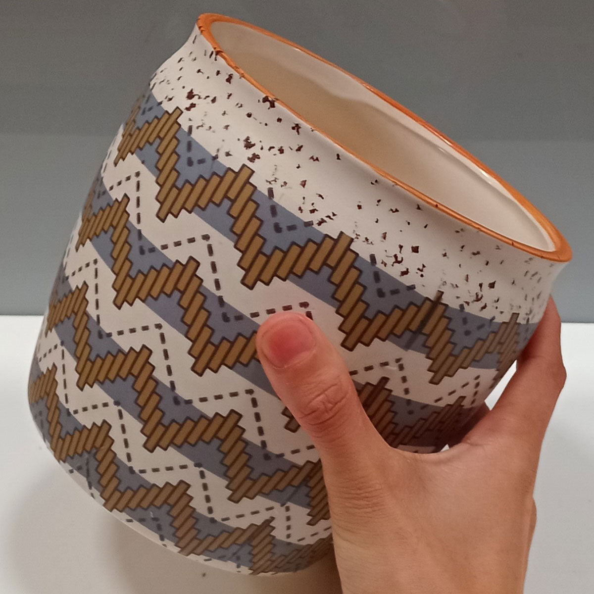 Cachepô de Cerâmica Azul 14x14cm para Plantas - Alta Qualidade