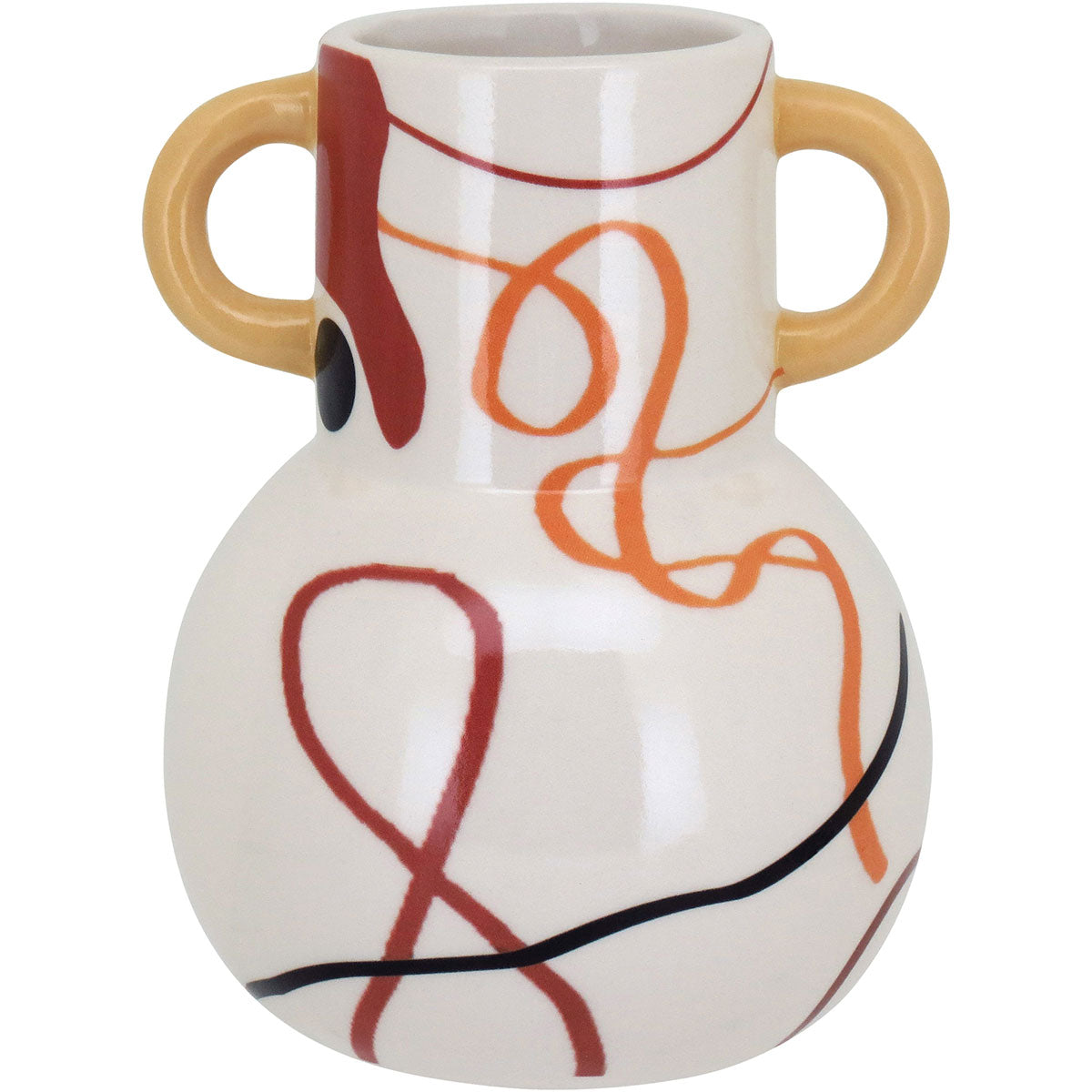 Vaso de Cerâmica Bege 14x11cm para Arranjos Florais