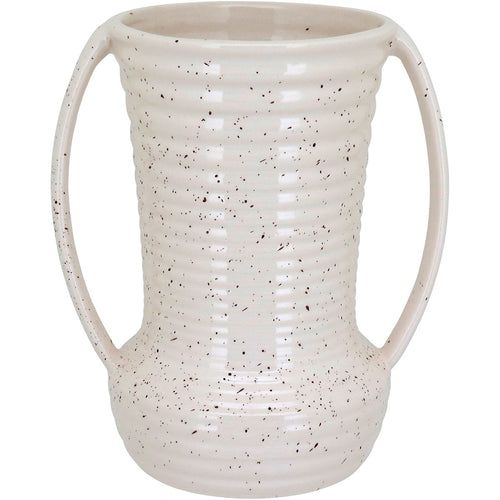 Vaso de Cerâmica Marfim 23x20cm para Decoração de Interiores