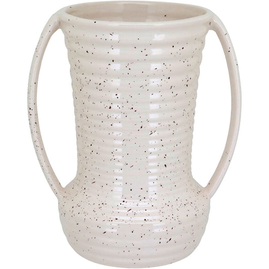 Vaso de Cerâmica Marfim 23x20cm para Decoração de Interiores