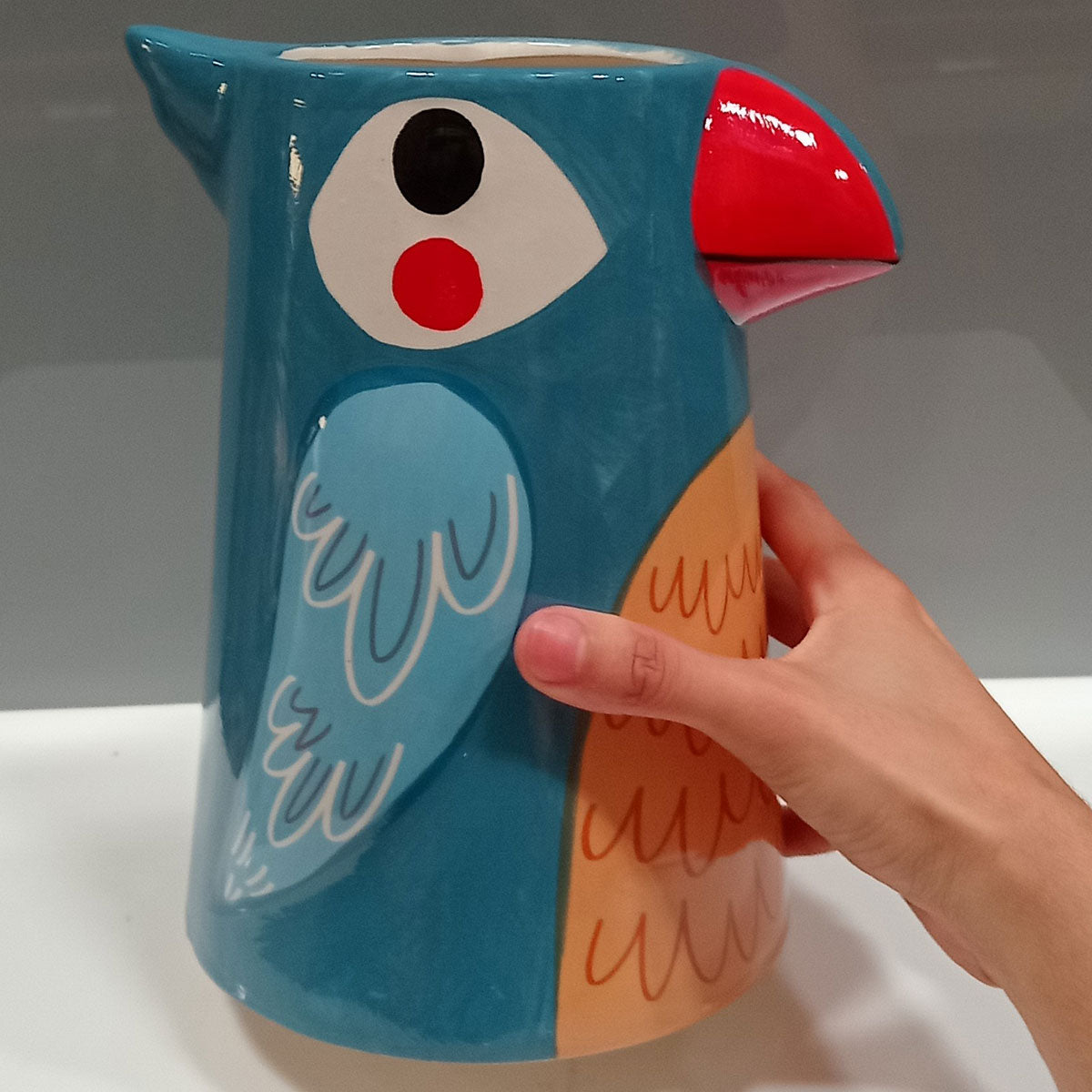 Cachepô Cerâmica Azul 22x19cm Decorativo para Plantas