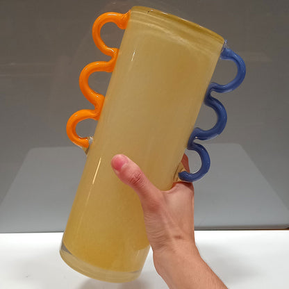 Vaso Vidro 28x16x16cm Marfim