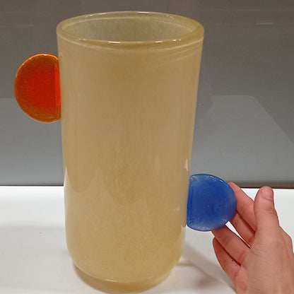 Vaso Vidro 25x21x21cm Marfim