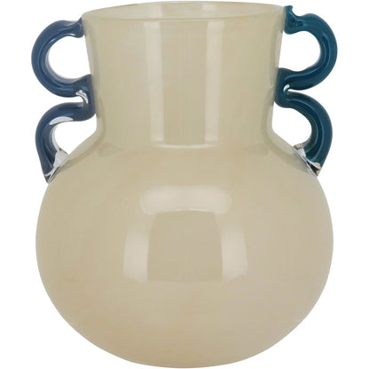 Vaso Vidro 21x17x17cm Marfim