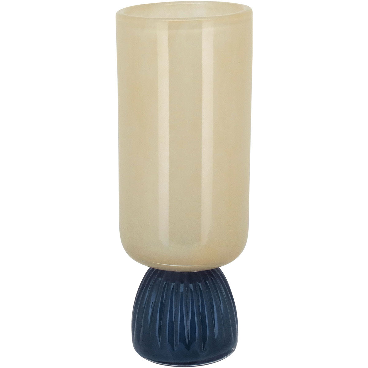 Vaso Vidro 34x12x12cm Marfim