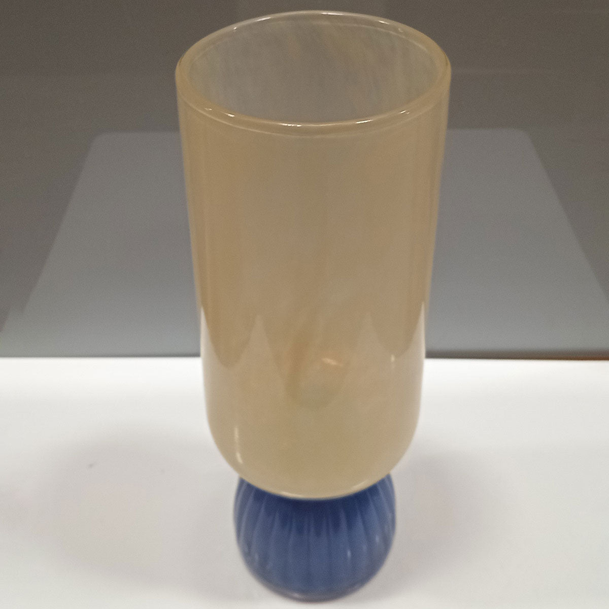 Vaso Vidro 34x12x12cm Marfim