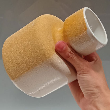 Vaso de Cerâmica Amarelo 16x12cm para Decoração Elegante