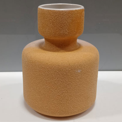Vaso de Cerâmica Amarelo 16x12cm para Decoração Elegante