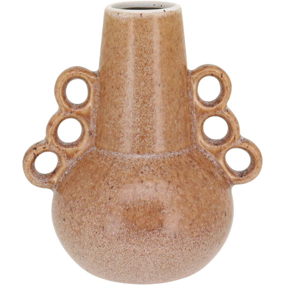 Vaso de Cerâmica Bege 19x17cm para Decoração e Arranjos Florais