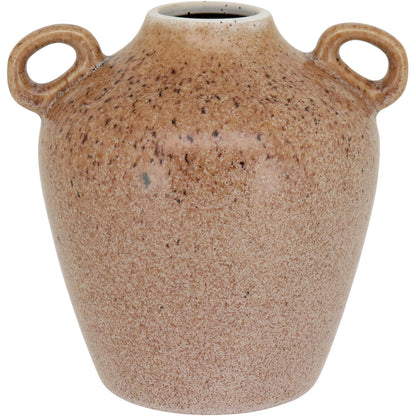 Vaso de Cerâmica Bege 17x17cm para Decoração de Ambientes