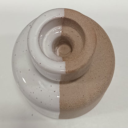 Castiçal de Cerâmica Bege 16x12cm para Velas - Elegante e Durável