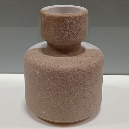 Castiçal de Cerâmica Bege 16x12cm para Velas - Elegante e Durável