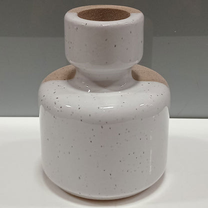 Castiçal de Cerâmica Bege 16x12cm para Velas - Elegante e Durável