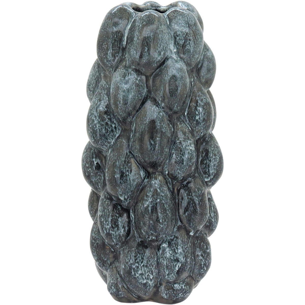 Vaso de Cerâmica Cinza 34cm para Decoração de Ambientes