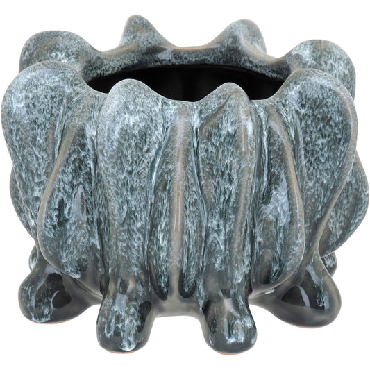 Vaso de Cerâmica Cinza 12x16cm - Decoração Elegante para Ambientes