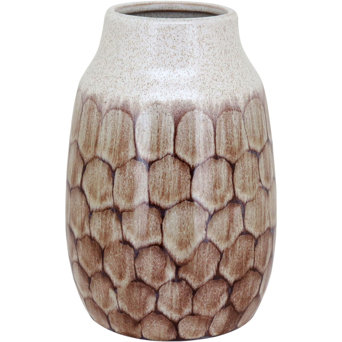 Vaso de Cerâmica Marrom 22x15cm para Decoração e Arranjos Florais