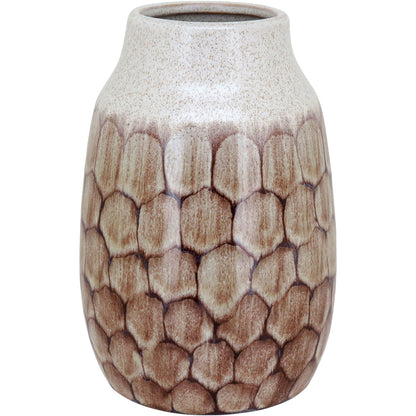 Vaso de Cerâmica Marrom 22x15cm para Decoração e Arranjos Florais