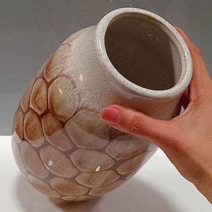 Vaso de Cerâmica Marrom 22x15cm para Decoração e Arranjos Florais