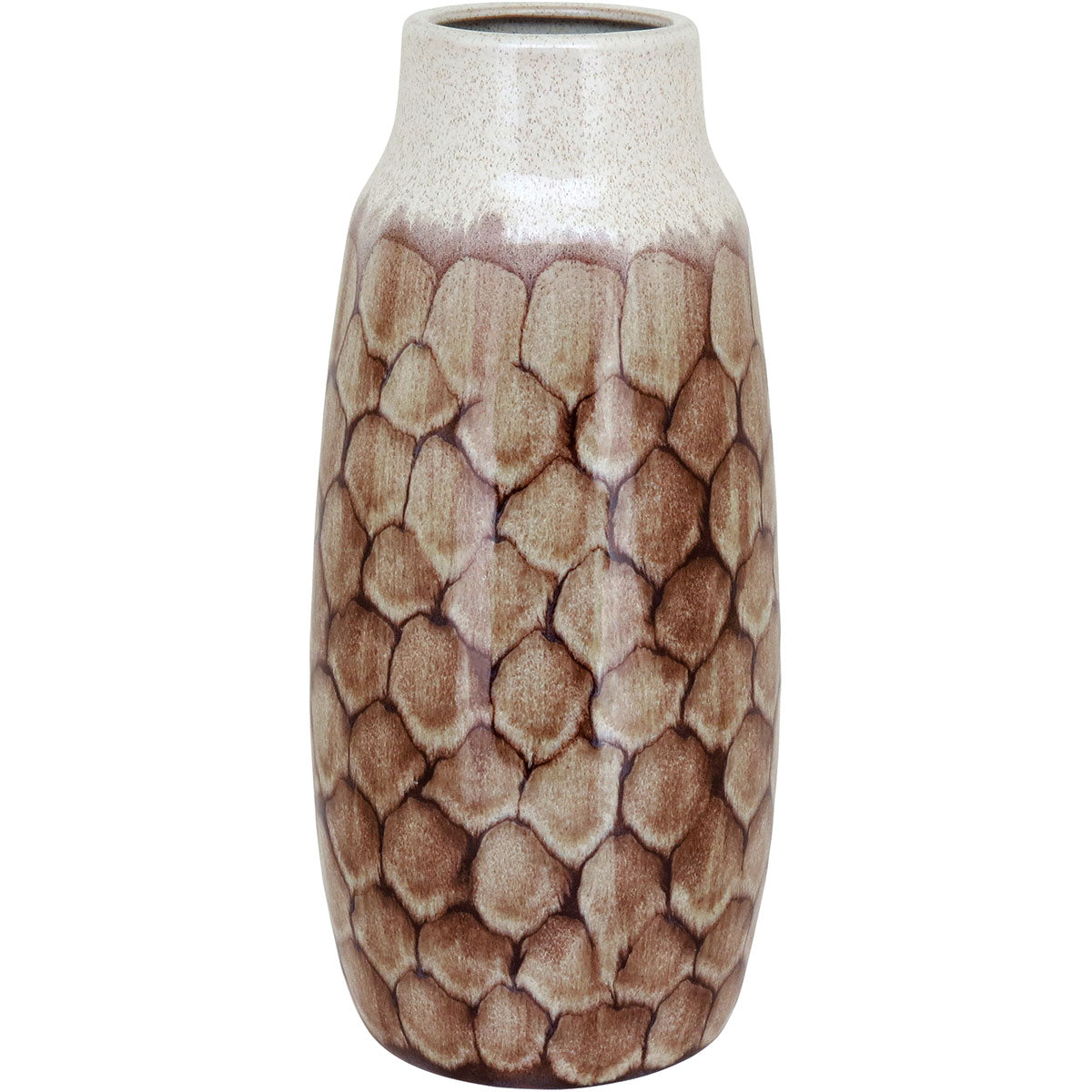 Vaso de Cerâmica Marrom 35x16x16cm para Flores e Decoração Elegante