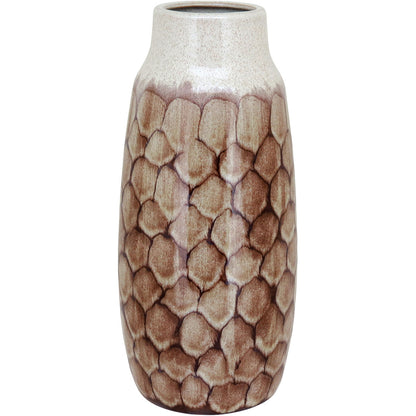 Vaso de Cerâmica Marrom 35x16x16cm para Flores e Decoração Elegante