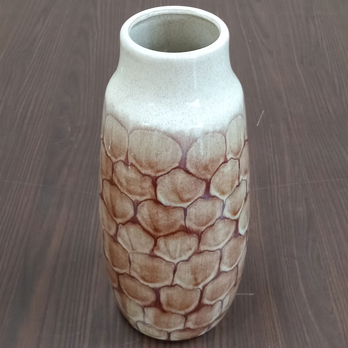 Vaso de Cerâmica Marrom 35x16x16cm para Flores e Decoração Elegante