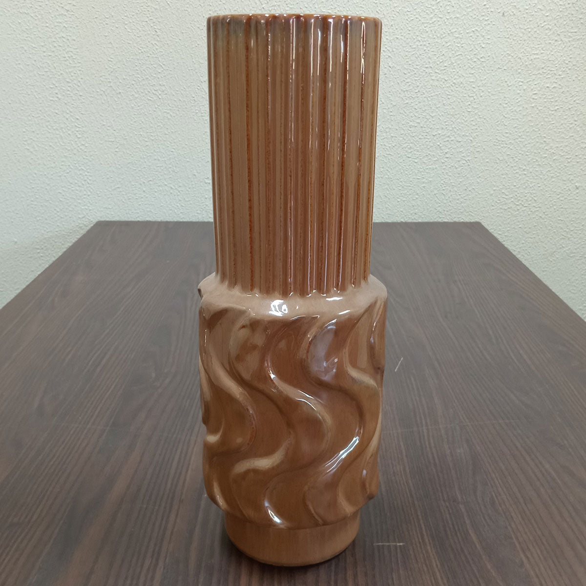 Vaso de Cerâmica Marrom 40x14cm para Flores - Decoração Elegante