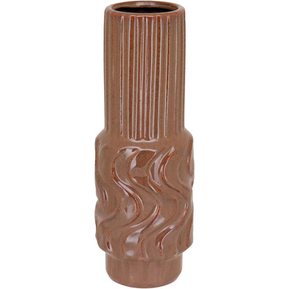 Vaso de Cerâmica Marrom 30x10cm para Decoração de Interiores