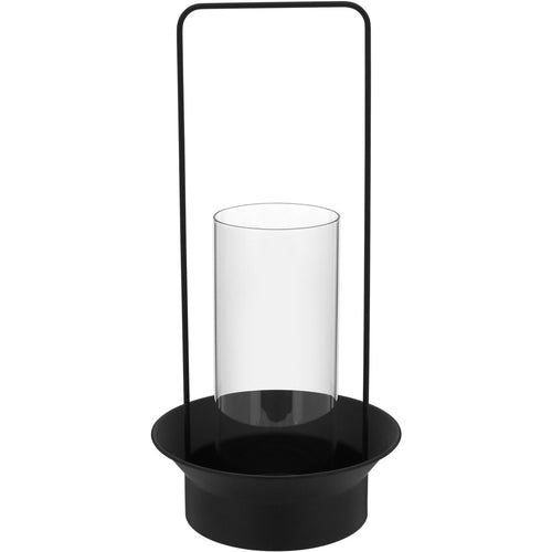 Castiçal Porta Velas Metal Preto 50x25cm - Elegante e Durável