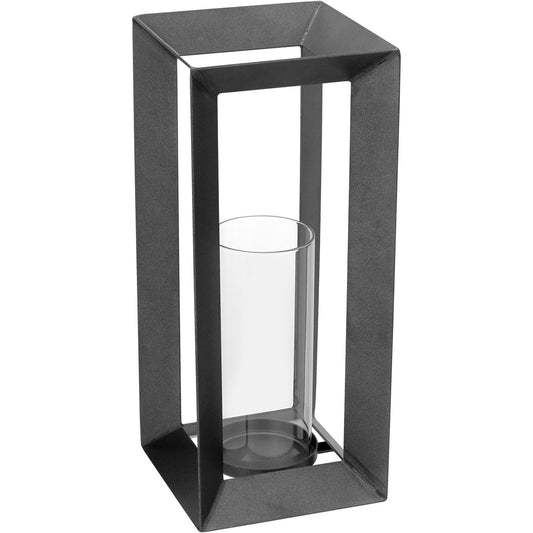 Castiçal de Metal Cinza 38cm - Elegante para Decoração de Ambientes