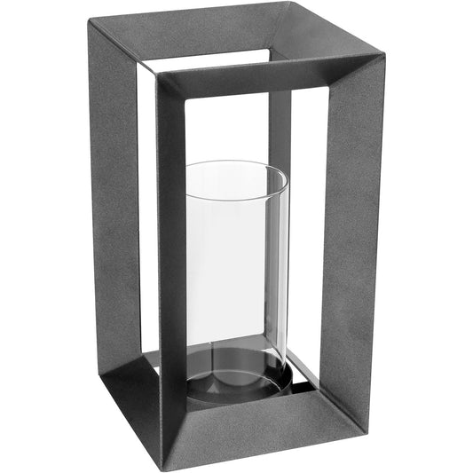 Castiçal de Metal Cinza 33x18cm para Velas - Decoração Elegante