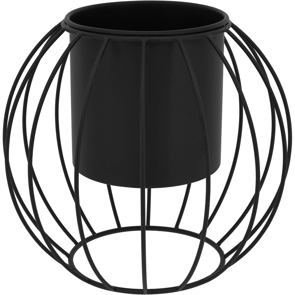 Cachepô de Metal Preto 25x29cm para Plantas - Decorativo e Durável