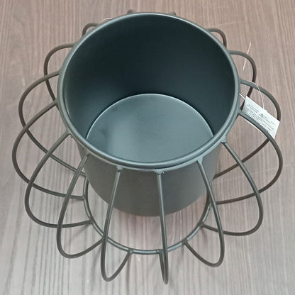 Cachepô de Metal Preto 25x29cm para Plantas - Decorativo e Durável