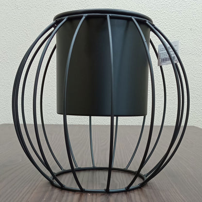 Cachepô de Metal Preto 25x29cm para Plantas - Decorativo e Durável