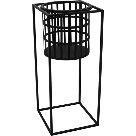 Cachepô de Metal Preto 65x28x28cm para Decoração de Plantas