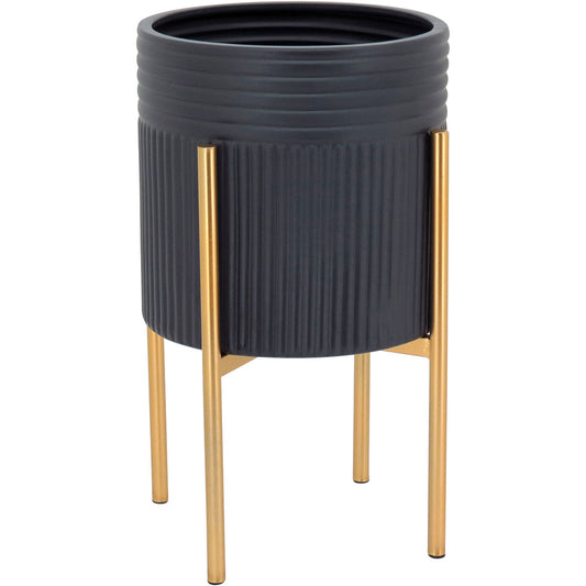 Cachepô Metal Preto 38x22x22cm para Plantas - Decoração Elegante