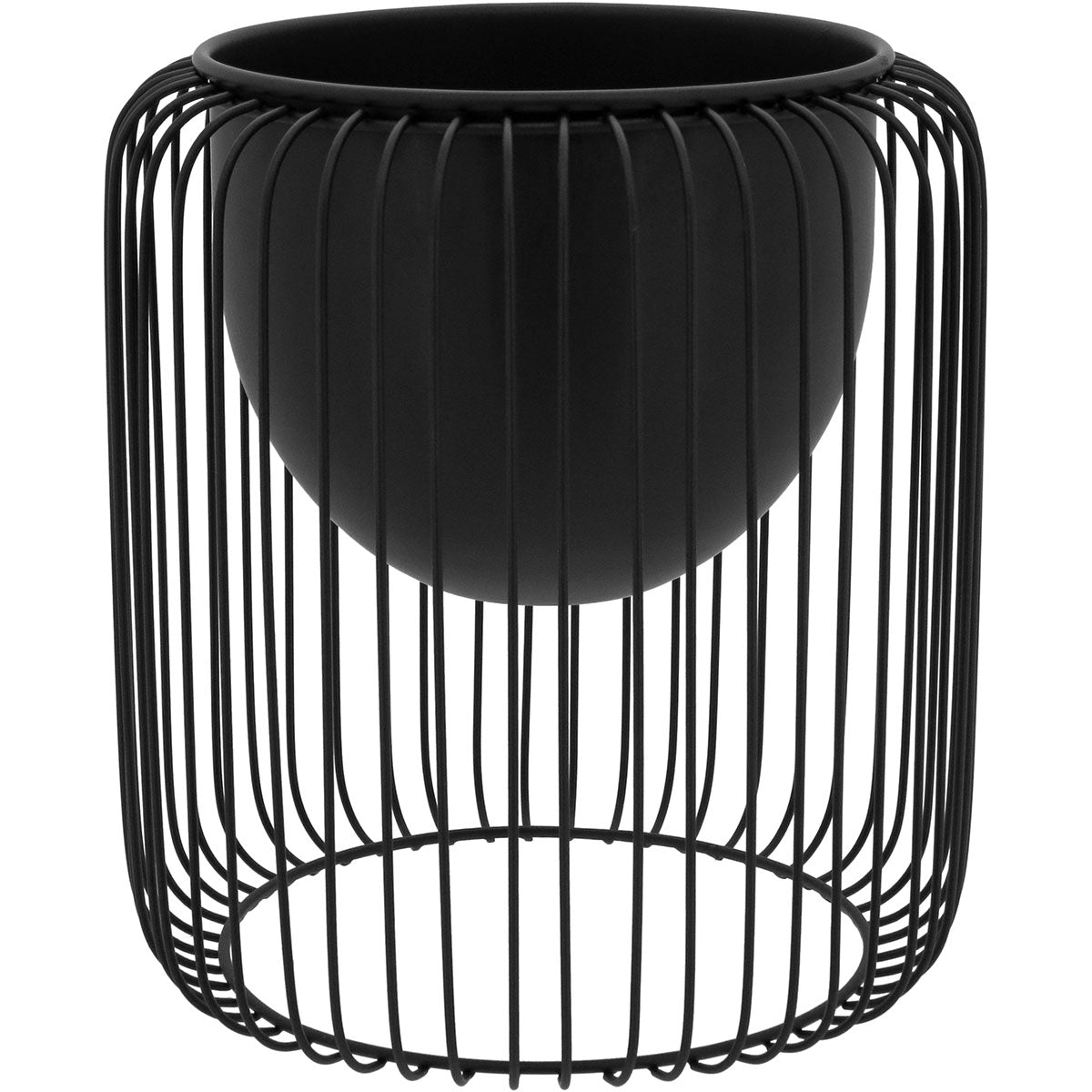 Cachepô de Metal Preto 28x26x26cm para Plantas - Elegante e Durável