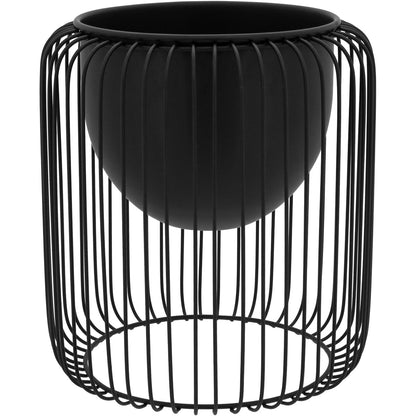 Cachepô de Metal Preto 28x26x26cm para Plantas - Elegante e Durável